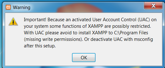 مشکل در نصب xampp