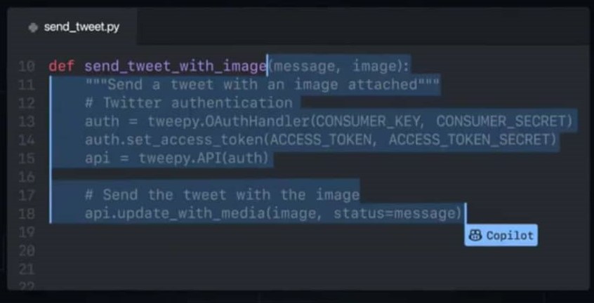 نمونه کار دستیار برنامه نویسی GitHub Copilot