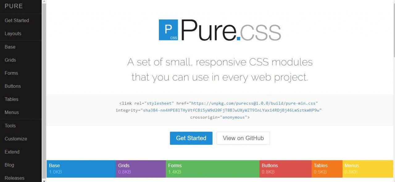 Pure – ماژول‌های CSS