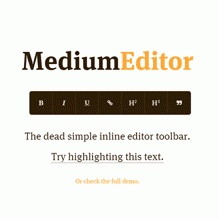 ویرایشگر متن درون خطی انلاین با Medium Editor