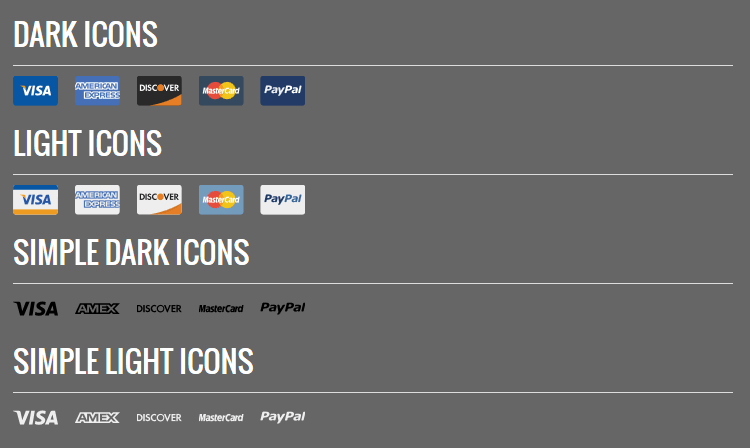 مجموعه آیکون‌های پرداخت در وبسایت