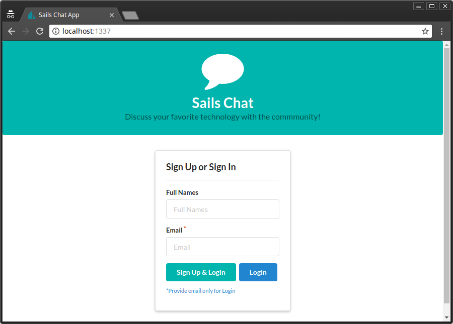 ساخت یک برنامه چت Real-time با Sails.js