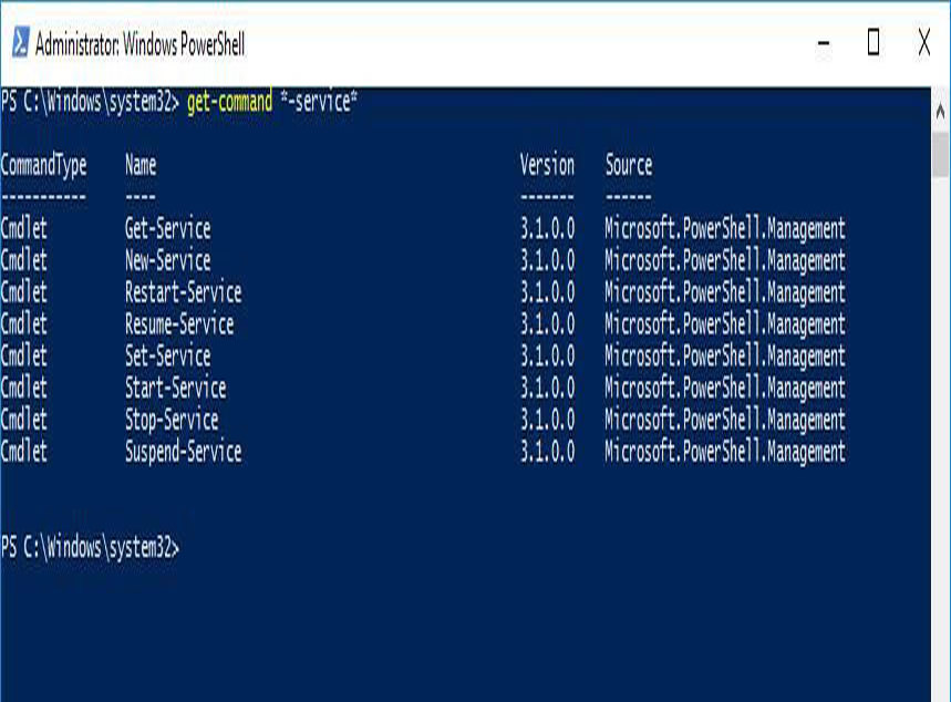 دستور Windows PowerShell
