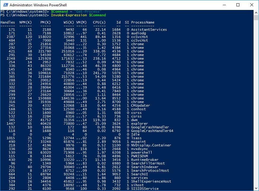 دستور Windows PowerShell