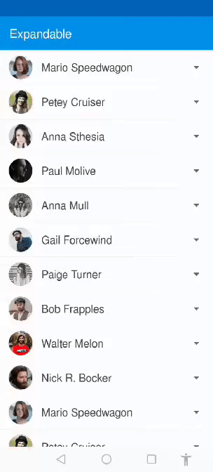 چگونه آیتمهایی را در RecyclerView ایجاد کنیم که با انیمیشن Expand میشود